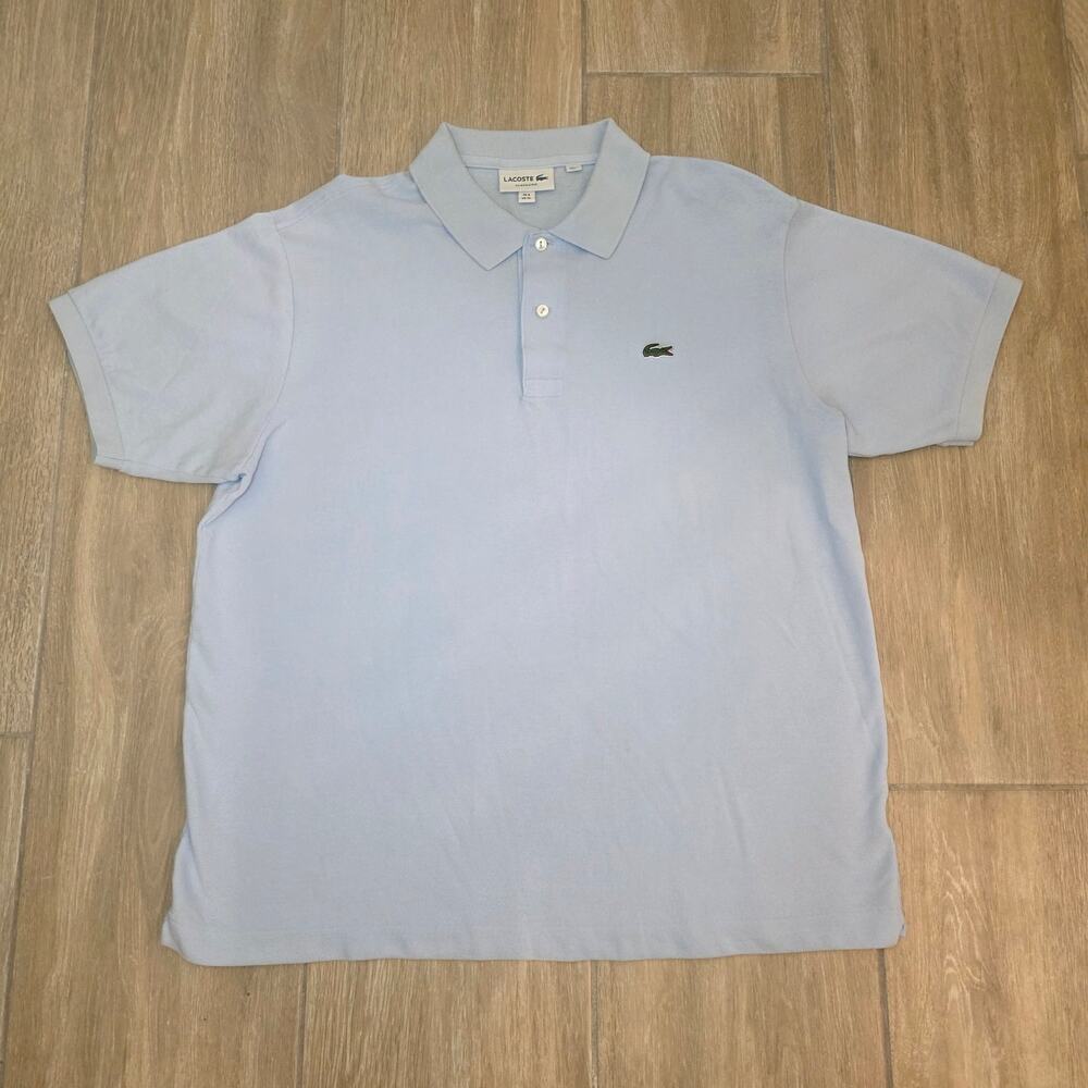 Lacoste Classic Fit Polo Shirt Light Blue Short Sleeve Crocodile Logo XL